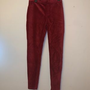 Hue red corduroy leggings. Size: L